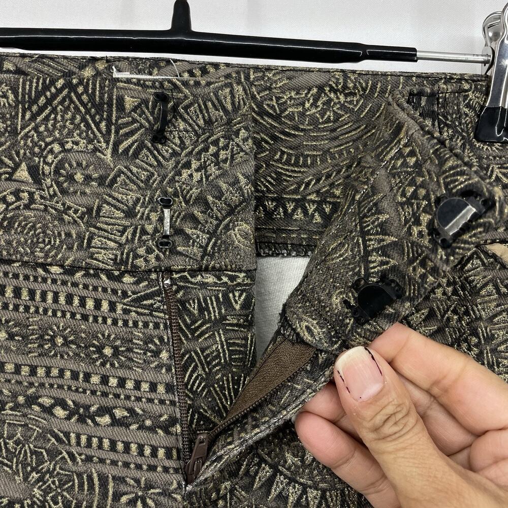 Cache Size 4 Textured Flare Boho Pants Geometric … - image 6